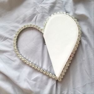 Jeweled rhinestone heart purse